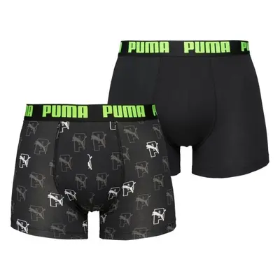 Puma MEN CAT LOGO PRINT BOXER 2P Pánské boxerky, černá, velikost