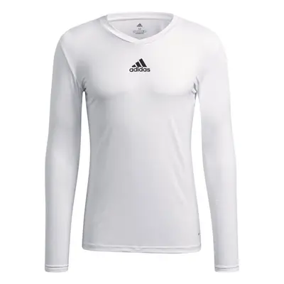 adidas TEAM BASE LONG SLEEVE TEE Pánské fotbalové triko, bílá, velikost