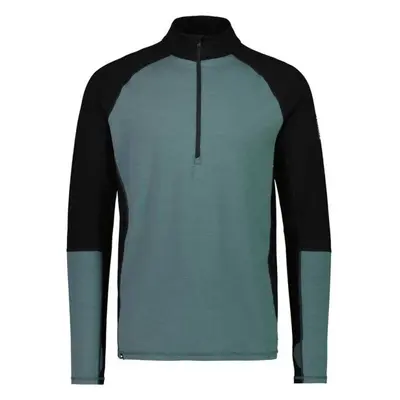 MONS ROYALE OLYMPUS HALF ZIP Pánské technické merino triko, tmavě zelená, velikost