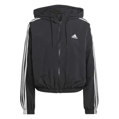 adidas ESSENTIALS 3-STRIPES WOVEN WINDBREAKER Dámská větrovka, černá, velikost