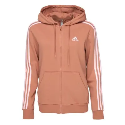 adidas 3-STRIPES FULL-ZIP HOODIE Dámská mikina, hnědá, velikost