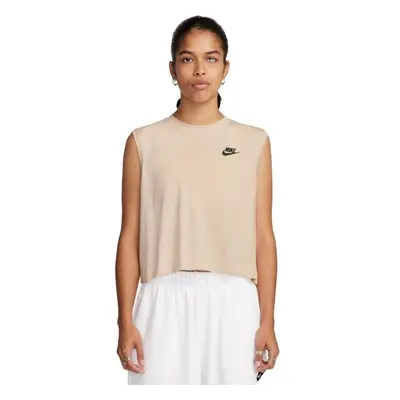 Nike SPORTSWEAR CLUB Dámské tílko, béžová, velikost