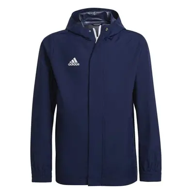 adidas ENTRADA ALL WEATHER JACKET Juniorská fotbalová bunda, modrá, velikost