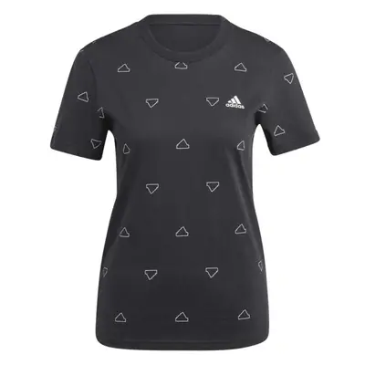 adidas ESSENTIALS MONOGRAM SLIM GRAPHIC TEE Dámské triko, černá, velikost