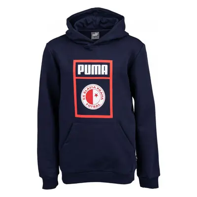 Puma SLAVIA PRAGUE GRAPHIC HOODIE Juniorská mikina, tmavě modrá, velikost