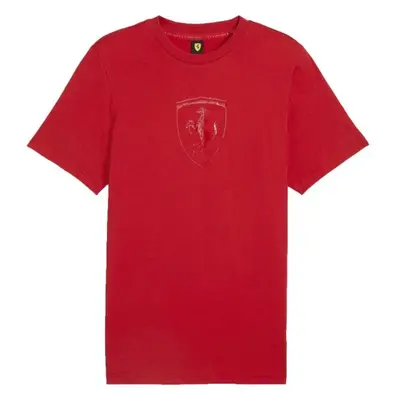 Puma FERRARI RACE TONAL BIG SHIELD TEE Pánské triko, červená, velikost