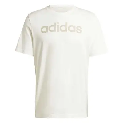 adidas ESSENTIALS SINGLE JERSEY LINEAR Pánské tričko, béžová, velikost