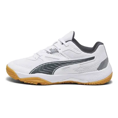 Puma SOLARFLASH JR II Juniorská sálová obuv, bílá