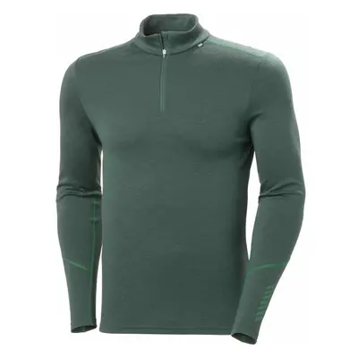 Helly Hansen LIFA MERINO MIDWEIGHT 1/2 ZIP Pánské Merino triko, tmavě zelená, velikost