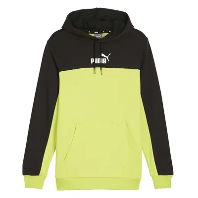 Puma ESSENTIALS + BLOCK HOODIE Pánská mikina, žlutá, velikost