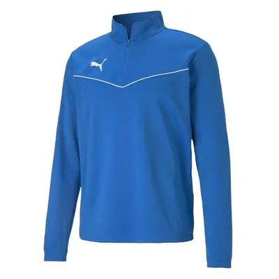 Puma TEAMRISE 1/4 ZIP TOP Pánská mikina se zipem, modrá, velikost