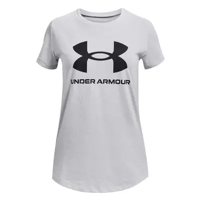 Under Armour LIVE SPORTSTYLE GRAPHIC SS Dívčí triko, šedá, velikost