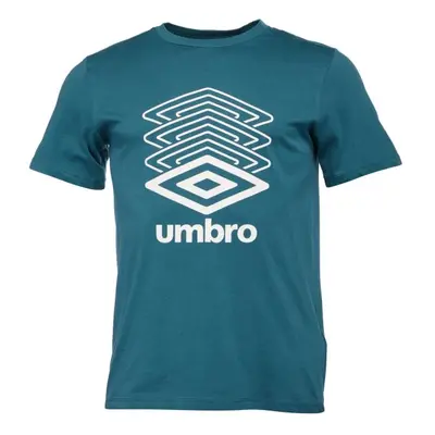 Umbro FW TERRACE LARGE LOGO GRAPHIC TEE Pánské triko, tmavě zelená, velikost