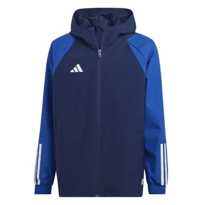 adidas TIRO23 C JACKET Chlapecká fotbalová bunda, tmavě modrá, velikost