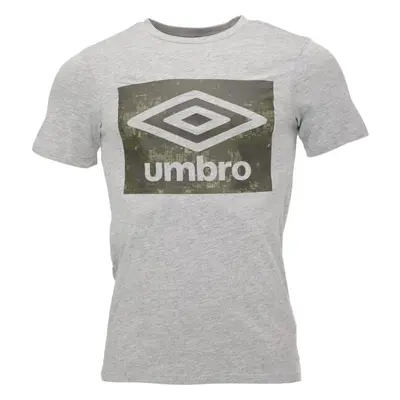 Umbro LAYERED BOX LOGO GRAPHIC TEE Pánské triko, šedá, velikost