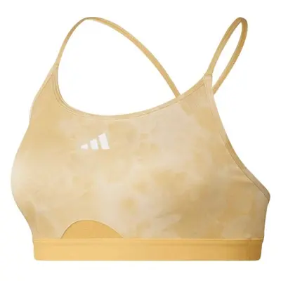 adidas AEROREACT TRAINING ESSENTIALS FLOWER-PRINT BRA Dámská sportovní podprsenka, žlutá, veliko