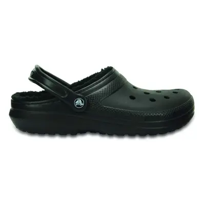 Crocs CLASSIC FUZZ LINED CLOG Dámské nazouváky, černá