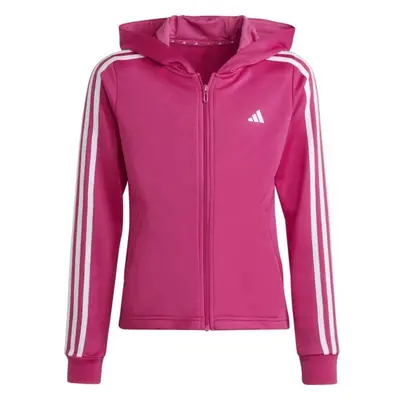 adidas TRAIN ESSENTIALS FULL-ZIP HOODIE Dívčí tréninková mikina, růžová, velikost