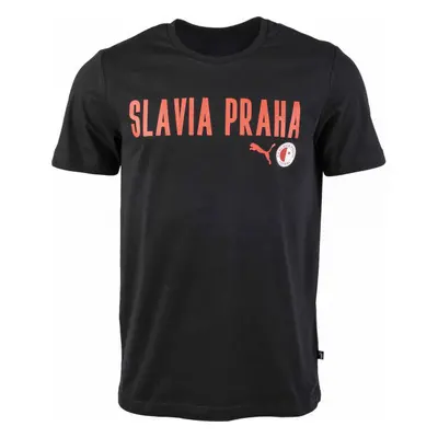 Puma SLAVIA PRAGUE GRAPHIC TEE Pánské triko, černá, velikost