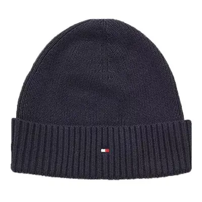 Tommy Hilfiger ESSENTIAL FLAG BEANIE Pánská zimní čepice, tmavě modrá, velikost