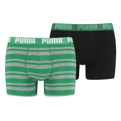 Puma HERITAGE STRIPE BOXER 2P Pánské boxerky, zelená, velikost