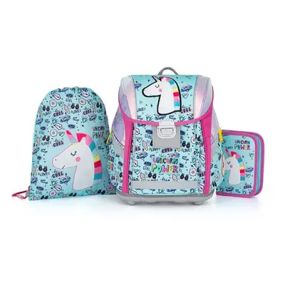 Oxybag SET UNICORN ICONIC Školní set, tyrkysová, velikost