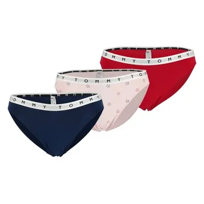 Tommy Hilfiger 3P BIKINI PRINT Dámské kalhotky, tmavě modrá, velikost