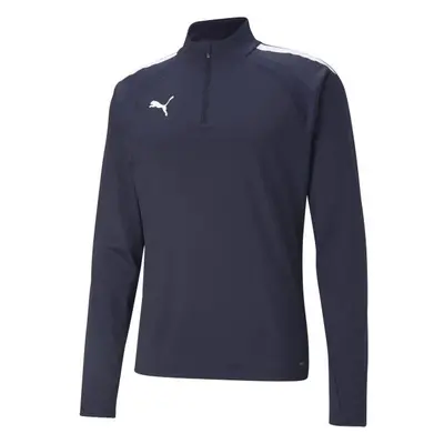 Puma TEAMLIGA 1/4 ZIP TOP Pánská fotbalová mikina, tmavě modrá, velikost