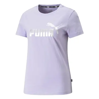 Puma ESSENTIALS+ METALLIC LOGO TEE Dámské tričko, fialová, velikost