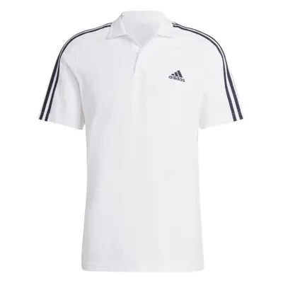 adidas ESSENTIALS PIQUÉ EMBROIDERED SMALL LOGO 3-STRIPES POLO SHIRT Pánské polo triko, bílá, vel