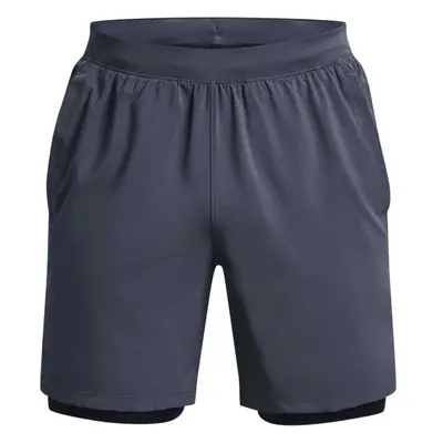 Under Armour LAUNCH 7'' 2-IN-1 SHORT Pánské běžecké šortky, tmavě šedá, velikost