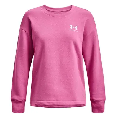 Under Armour RIVAL FLEECE OVERSIZE CREW Dámská mikina, růžová, velikost