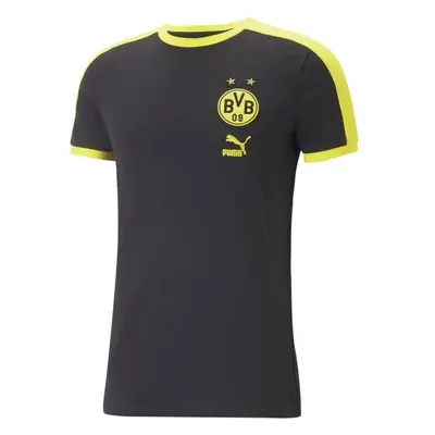 Puma BVB FOOTBALL HERITAGE TEE Pánské triko, černá, velikost