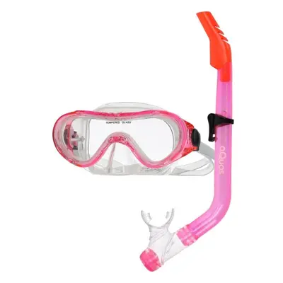 AQUOS BAMBOO SAUGER JR Juniorský šnorchlovací set, růžová, velikost