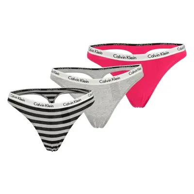 Calvin Klein 3PK THONG Dámské kalhotky, šedá, velikost