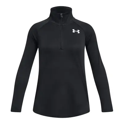 Under Armour TECH GRAPHIC 1/2 ZIP Dívčí tričko s dlouhým rukávem, černá, velikost