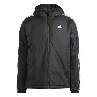 adidas ESSENTIALS 3-STRIPES INSULATED HOODED Pánská bunda, černá, velikost