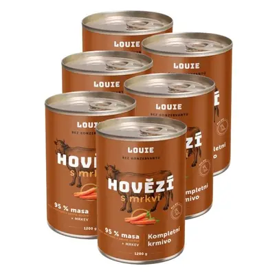 LOUIE HOVĚZÍ MRKVÍ 6x 200 G Psí konzervy, hnědá, velikost