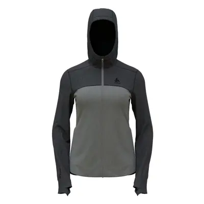 Odlo W PERFORMANCE WOOL X-WARM HOODY Dámská mikina, šedá, velikost