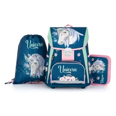 Oxybag SET UNICORN Školní set, tmavě modrá, velikost