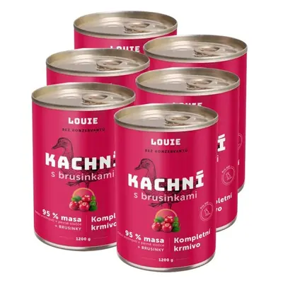 LOUIE KACHNÍ BRUSINKAMI 6x 200 G Psí konzervy, růžová, velikost