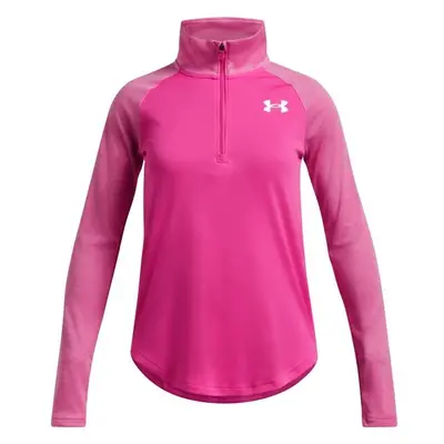 Under Armour TECH GRAPHIC 1/2 ZIP Dívčí tričko s dlouhým rukávem, růžová, velikost