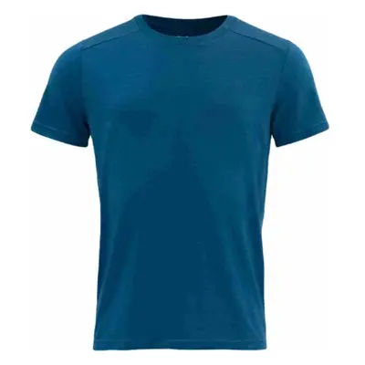 Devold HAREID MERINO TEE V-NECK Pánské merino triko, modrá, velikost