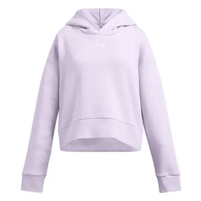 Under Armour RIVAL FLEECE CROP HOODIE Dívčí mikina, fialová, velikost