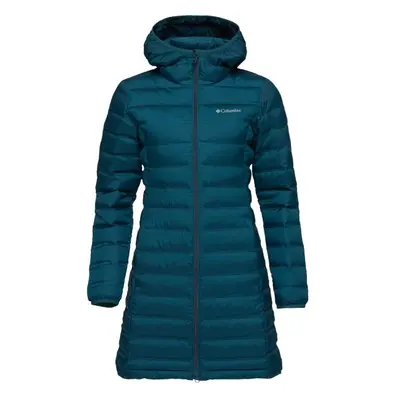 Columbia LAKE II DOWN LONG HOODED JACKET Dámská zimní bunda, tmavě zelená, velikost