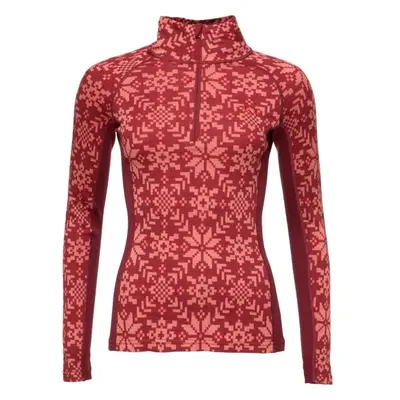 KARI TRAA EDITH LONG SLEEVE Dámské merino triko, červená, velikost