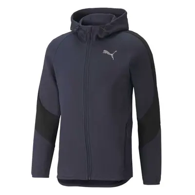 Puma EVOSTRIPE FULL-ZIP HOODIE Pánská sportovní mikina, tmavě modrá, velikost