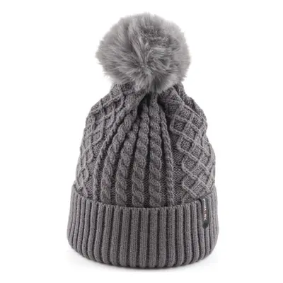 Finmark WINTER HAT Zimní pletená čepice, šedá, velikost