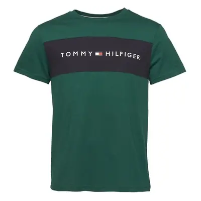 Tommy Hilfiger BLOCK LOGO SS Pánské triko, tmavě zelená, velikost