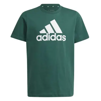 adidas ESSENTIALS BIG LOGO T-SHIRT Juniorské tričko, tmavě zelená, velikost